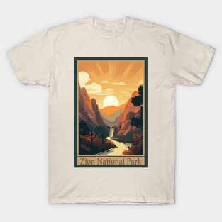 Zion National Park Vintage Travel Poster T-Shirt